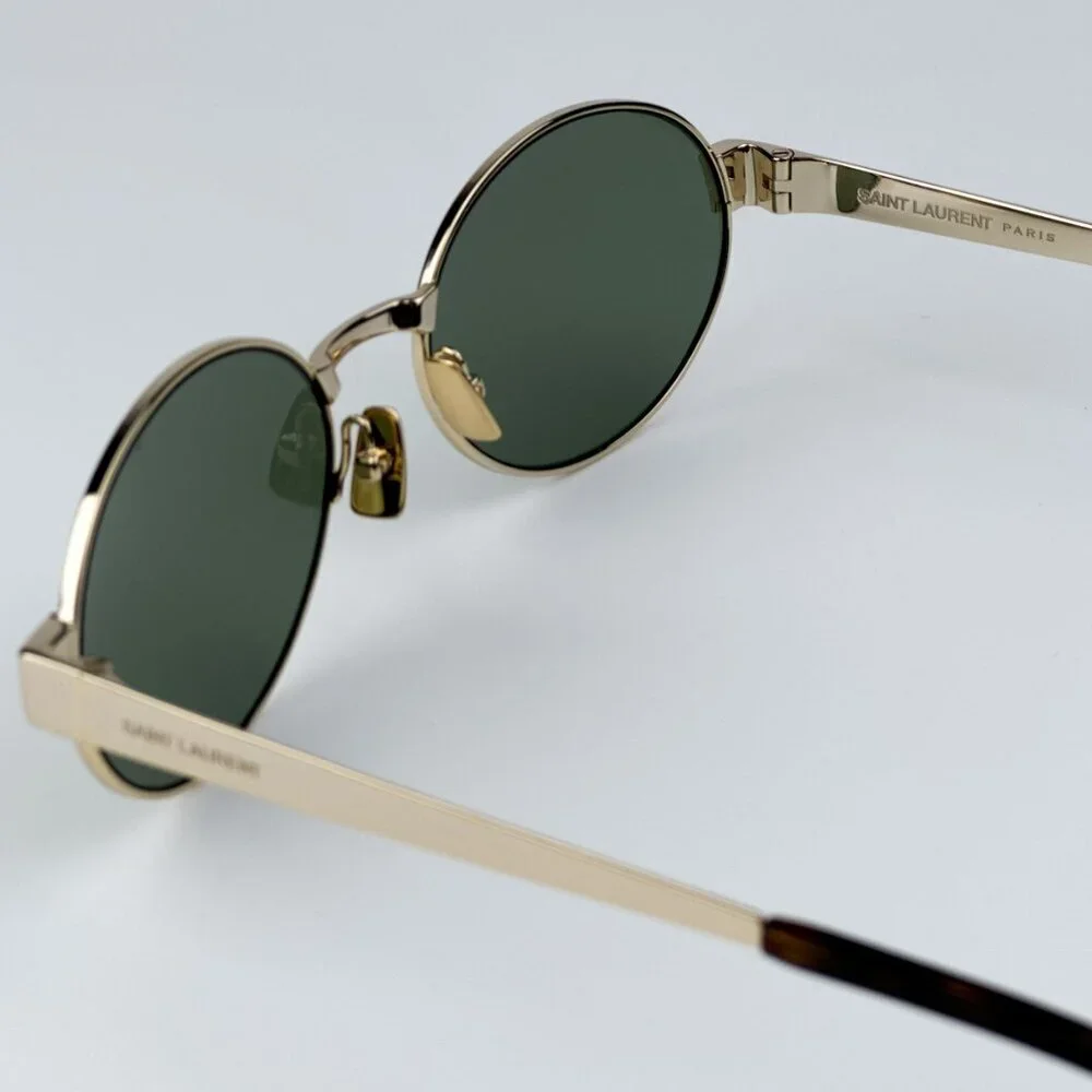 Saint Laurent SL692 003 BRAND NEW Sunglasses Gold Green Oval Men